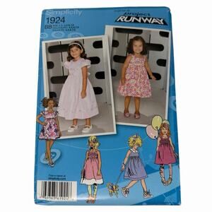 Simplicity 1924 Project Runway Girls Dresses Sewing Pattern Size BB 4-8 UNCUT